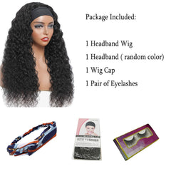 16" Deep Wave Headband Wig – 100% Brazilian Virgin Human Hair, 150% Density, Glueless Wear & Go Wig for Black Women