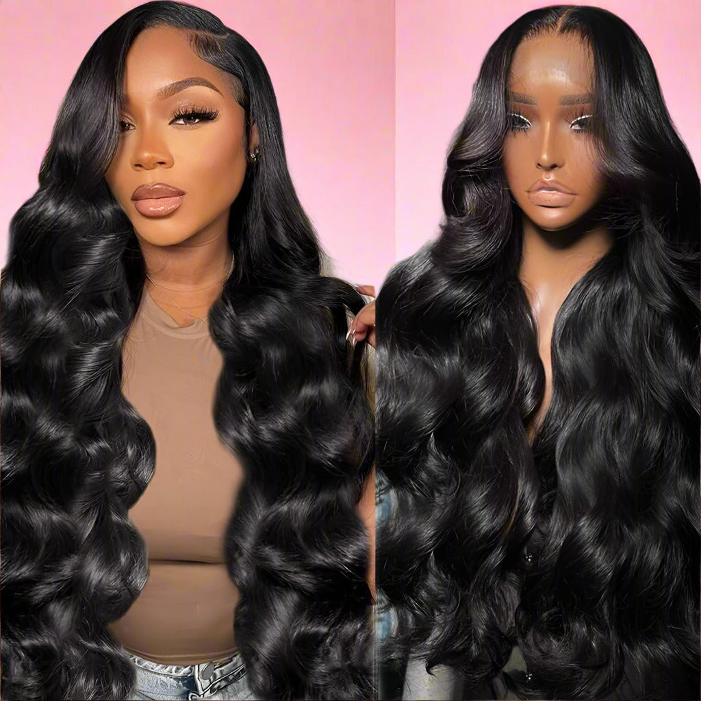 28 Inch Body Wave Lace Front Wig – 13x4 HD Lace, Glueless Pre-Plucked Human Hair Wig, 180% Density with Baby Hair for Women